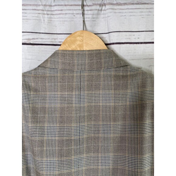 CANALI Olive Brown Blue Silk Wool Tweed Plaid Sport Coat Jacket Blazer  US 38 - Picture 7 of 8